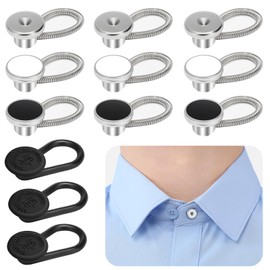 KUNTAERY 12 PCS Shirt Collar Button Extenders, Comfortable Neck Button Extender for Mens Dress Shirts, Instant Tie Collar Expansion