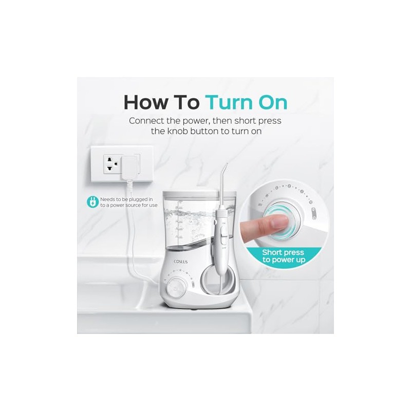 COSLUS E1 Electric Water Flosser for Teeth: Professional Dental Pick