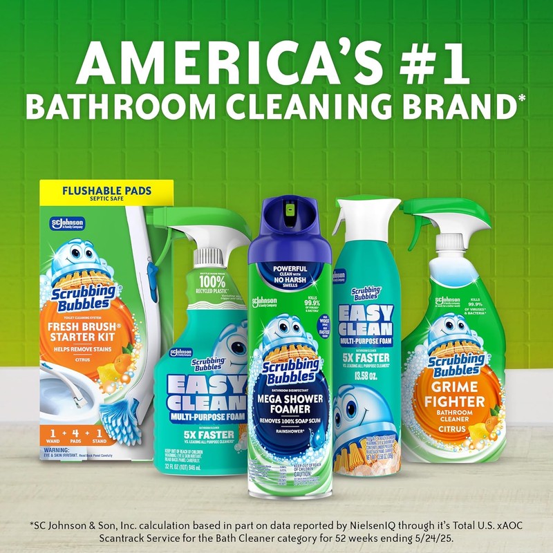 Scrubbing Bubbles Flushable Toilet Bowl Wand Cleaner Refills, Fresh Brush