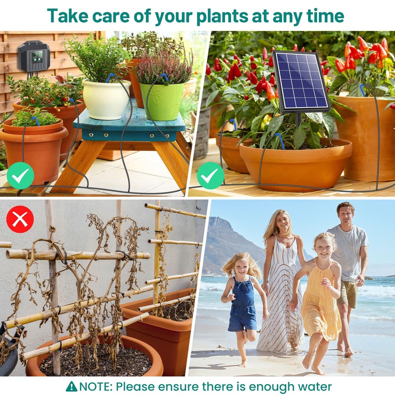 Biling 4W Solar Irrigation System for Garden, Digital Programmable Smart