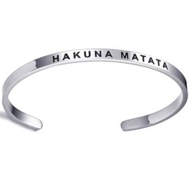 Jude Jewelers Pulsera apilable de acero inoxidable con mantra, regalo de graduación, Metal