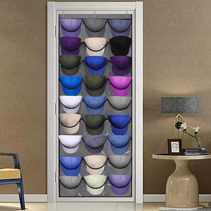 qimeyu Baseball Cap Door Organizer, Grey