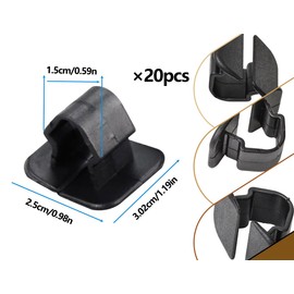 Emezddo Pack of 20 Car Bonnet Insulation Mat Clips, Heat and Sound Insulation Cover Plugs, Bonnet Insulation Support Rod Pad Holder, Bonnet Insulation Mounting Clip, Insulation Cushion Holder Hood