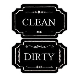 QMMD Dishwasher Magnet Clean Dirty Sign - Handmade Embroidery Patterns Indicator - Funny Dirty Clean Dishwasher Magnet - Retro Kitchen or Home Decor - Clean Dirty Magnet for Dishwasher