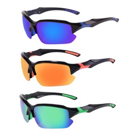 MALIDAK Polarized Sunglasses Men, Cycling Sun Glasses for Men Womens Youth, UV400 Protection Sports Sunglasses for Baseball Running Climbing