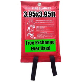 Fire Blanket for Home, Fiberglass Fire Suppression Blanket for Kitchen, Flame Retardant Protection and Heat Insulation Emergency Fireproof Safety Blankets for People (4, Medium 47.2''x47.2'')