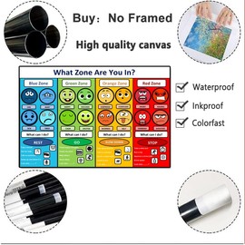 Generic Feelings Posters Emotions Poster Set of 6 (12 * 18) - Modern, Contemporary Cartoon Posters for Kids' Room, Living Room, Bedroom, Home Office, Classroom