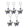 5Pcs Rhinestone Keychain Handcrafted Exquisite Beautiful Shiny Butterfly Shape Evil