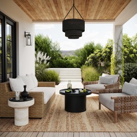 Nuloom Nellea Abstract 4' x 6' Indoor/Outdoor Area Rug for Living Room Patio Deck Front Porch, Light Brown