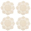 kilofly Crochet Cotton Lace Table Placemats Doilies Value Pack, 4pc,