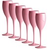 AIOS Set of 6 Unbreakable Polycarbonate Pink Champagne/Prosecco Flutes.