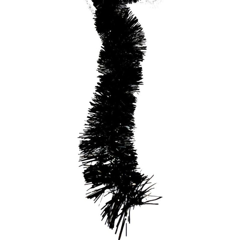 Simply Products 4M Fine Cut Black Christmas Tinsel Garland Decoration