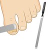 BALUCA Professional Stainless Steel Long Nail File for Thick Nails,