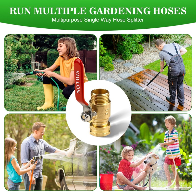 Brass Garden Hose Shut Off Valve with Full-Flow Design -