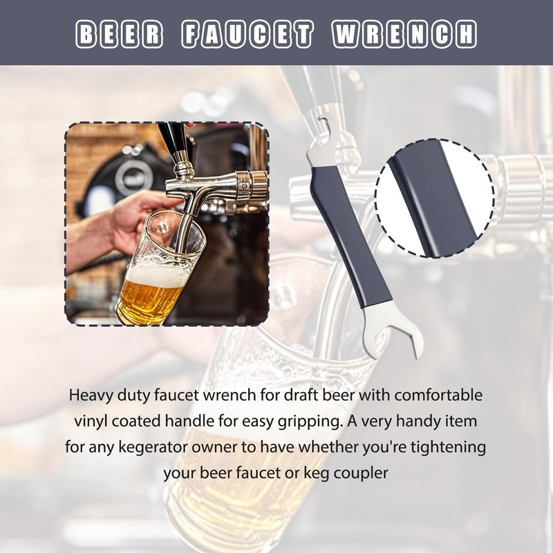 Ziyuan Beer Faucet Wrench Tool, Beer Tap Wrench,Heavy Duty Hex