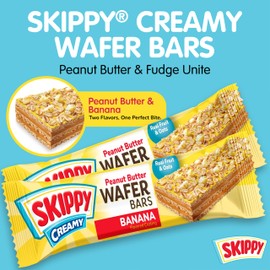 SKIPPY Creamy Peanut Butter Wafer Bars, Banana Flavored, 6 Count Box, 1.3 oz Bars (Pack of 6-36 ct)