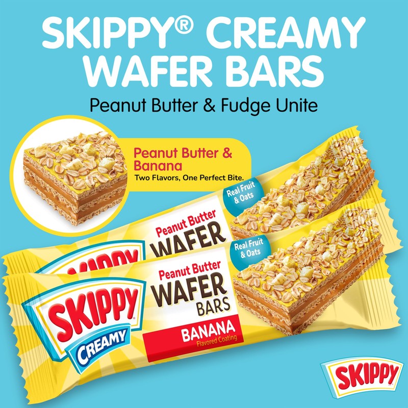 SKIPPY Creamy Peanut Butter Wafer Bars, Banana Flavored, 6 Count