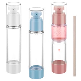 Segus Airless Pump Bottle 50ml, 3 Pcs Vacuum Cosmetic Containers, Vacuum Lotion Bottles, Empty and Refillable, Cosmetic Containers for Travel and Household Use