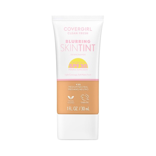 COVERGIRL Clean Fresh Blurring Skin Tint with SPF 30, 430