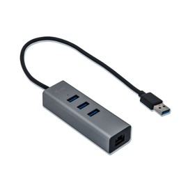 i-tec USB 3.0 Metal 3-Port USB HUB mit Gigabit Ethernet Adapter - 1x USB 3.0 auf RJ-45, 3x USB 3.0, LED-Kontrollleuchte für Ethernet-Anschluss
