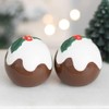 Christmas Pudding Salt and Pepper Shakers - Festive Ceramic Holiday