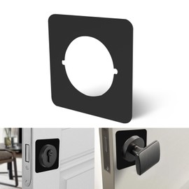 2 Pcs Deadbolt Cover Plate, Hardened Steel Door Knob Cover Filler Repair Backplate, Door Reinforcement Lock Hole Backing Reinforcer Kit (Matte Black)