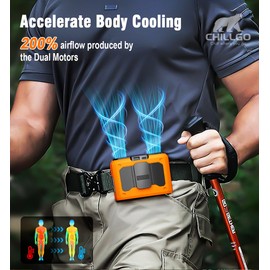 20000mAh Portable Fan,Ture High Speed Dual Motors with 200% Powerful Airflow, Up to 135Hours and Rechargeable Personal Neck Waist HandsFree Wearable Fans for Travel,Camping,Outdoor,Jobsite,Sports,Golf