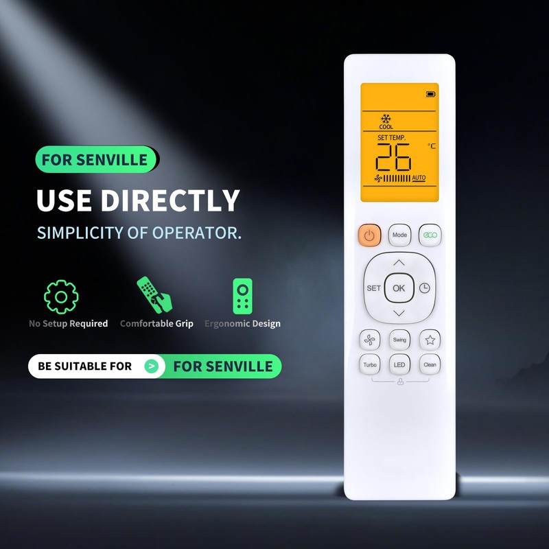PZL Replacement AC Remote Control for Senville LETO Series Air