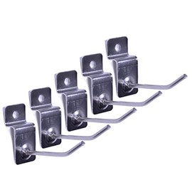 BORED? PARACORD! Commercial Grade Silver Slatwall Hooks - 2 Inch - 5 Pack