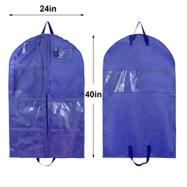 Waterproof Hanging Garment Bag,40 inch Garment Bags for Hanging Clothes,Garment Bags for Travel Storage,Dance Clothes Bag,Kids Garment Bag for Dance Costumes,Sports,Theatre,Beauty Pageants (Blue)
