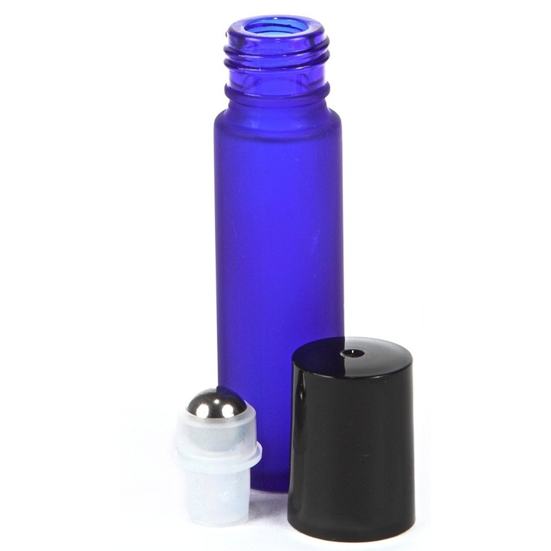 Cobalt Blue Glass Roll-On Bottles with Stainless Steel Roller Balls