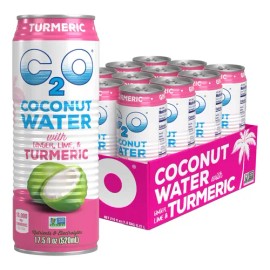 C2o Agua De Coco Con Jengibre, Lima Y Cúrcuma - 12 Latas 500