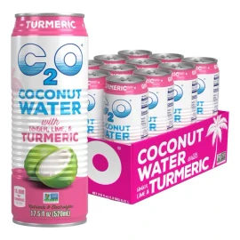 C2o Agua De Coco Con Jengibre, Lima Y Cúrcuma - 12 Latas 500