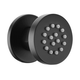 Solid Brass Body Spray Shower Jet - Round Massage Side Sprayer Spa System Shower Set Adjustable Wall Mounted, Matte Black Finish