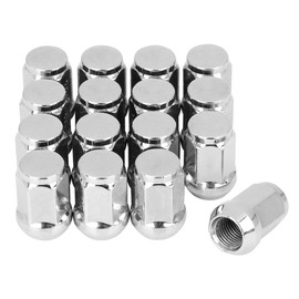 X AUTOHAUX 16 Pcs M14x1.5 Chrome Bulge Acorn Wheel Lug Nuts Cone Seat for Car