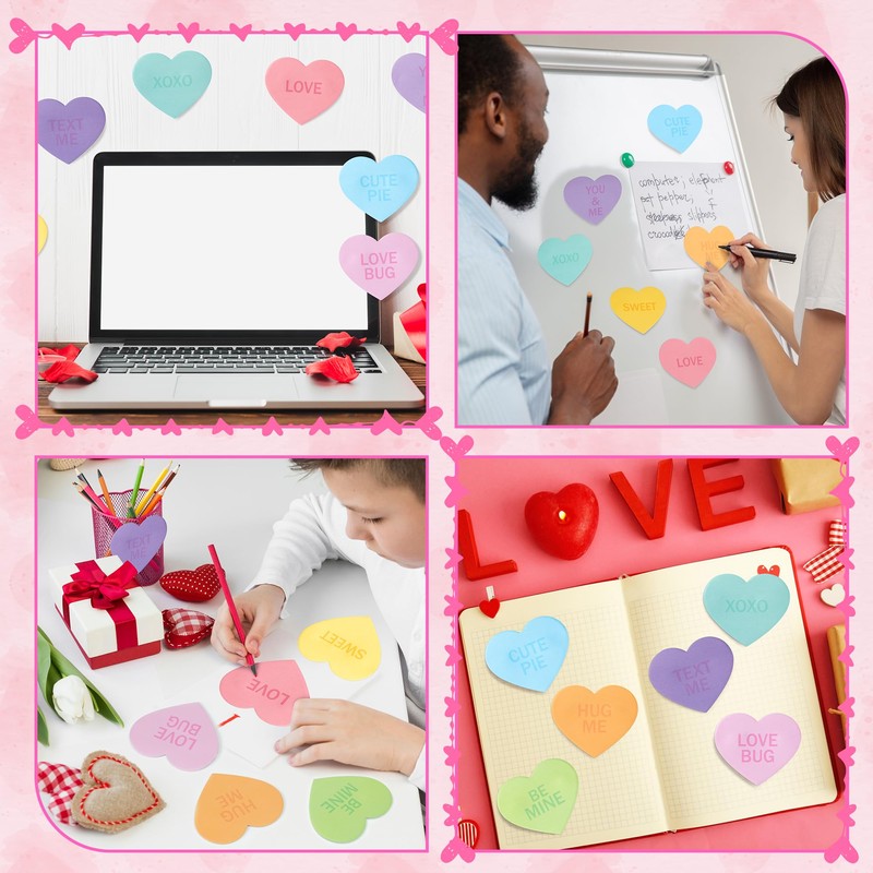 TICIAGA 30PCS Valentine's Day Sticky Notes Romantic Conversation Self-Stick Note