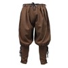KUOIN Medieval Renaissance Ankle Banded Pants for Men Linen Pirate
