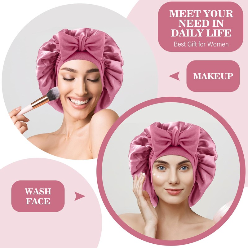 Abeillo Silk Sleep Bonnets for Women, 1PC Adjustable Satin Night