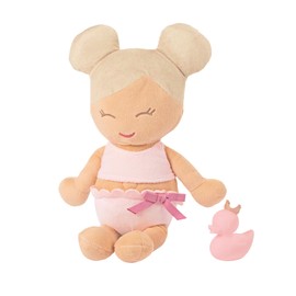 LullaBaby Plush Baby Bath Doll - Light-Brown Hair & Olive Skin Tone