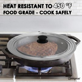 GDDGCUO 13-14-15 in Universal Pan Lid, Extra Large Stainless Steel Pot Lid for Pots, Pans, Skillets, Replacement Frying Pan Lid with Heat Resistant Silicone Knob, Dishwasher Safe