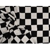 Printed Liverpool Textured Fabric 4 Way Stretch Checkered Black White