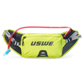 USWE Zulo Hydration Hip Pack - with Organiser and Side Pockets, Bounce Free Hip Belt, Crazy Yellow, Waist bag