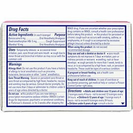 Chloraseptic Total Sore Throat + Cough Menthol Lozenges Wild Cherry Flavor 15 Ct