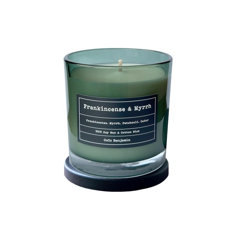 (Frankincense & Myrrh) Cotton Wick, 100% Soy, Highly Scented, Hand