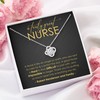 Bubble Hugs Nurse Necklace 14k White Gold Finish Love Knot