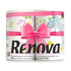 Experience the Vibrant Beauty of Renova Design Spring Limited Edition Toilet Paper Floral & Colorful Illustrations White Paper for a Fresh Look 160 Sheets per Roll 4 Rolls per Pack FSC Certified
