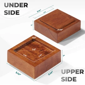 FASONLA Bed Risers (Set of 8) Furniture Risers Lifts Height 1", 2" or 3", Solid Natural Wood Risers for Bed, Furniture, Table, Sofa, Chair with Non-Slip Recessed Hole (Light Brown Color, 1 Inch)