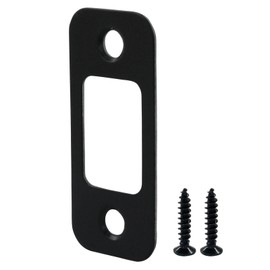 Waziaqoc Deadbolt Strike Plat, Door Backplate 1 x 2-1/4 Inch, Heavy Duty Round Corner with Screws, Black