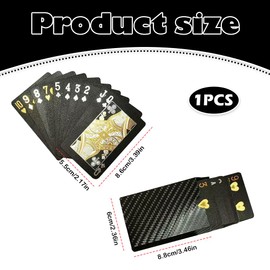 AKSIQIOL Black Gold Playing Cards, Waterproof Plastic Poker Cards,Cool Deck for Table Games, Gift for Family & Friends, Party Game Cards
