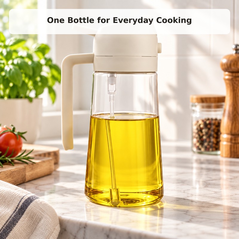 2-in-1 Olive Oil Sprayer for Cooking – 500 mL Spray-and-Pour